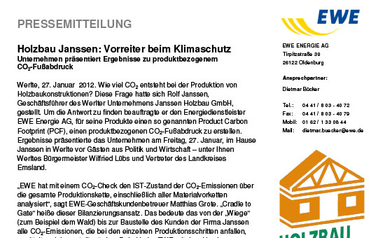 Presse: Vorreiter beim Klimaschutz